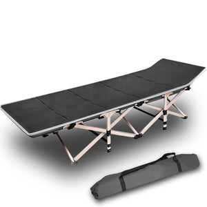 Camping Stretcher | Single Foldable Bed | Recliner Mat | Grey