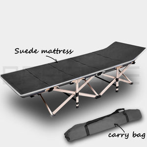 Camping Stretcher | Single Foldable Bed | Recliner Mat | Grey