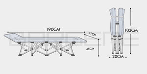 Camping Stretcher | Single Foldable Bed | Recliner Mat | Grey