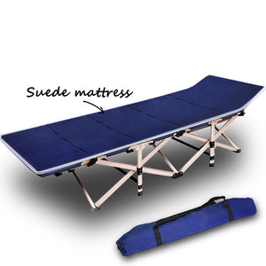 Camping Stretcher | Single Foldable Bed | Recliner Mat | Navy