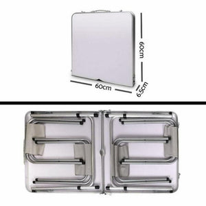 Portable Folding Picnic Camping Set | BBQ Party Aluminium Table | 4 Foldable Chairs