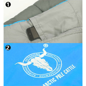 Outdoor Camping Envelope Sleeping Bag | Thermal Tent Hiking Winter | -15°C | Blue