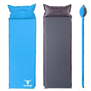Double Air Bed | Self-Inflating Mattress | Camping Sleeping Mat | Joinable | Blue