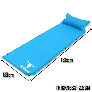 Double Air Bed | Self-Inflating Mattress | Camping Sleeping Mat | Joinable | Blue