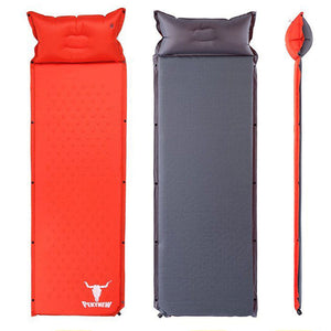 Double Air Bed | Self-Inflating Mattress | Camping Sleeping Mat | Joinable | Red