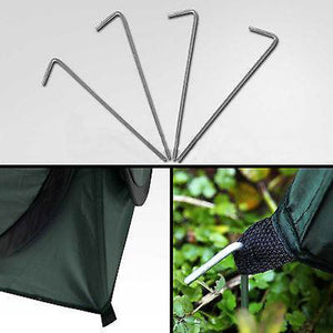 Pop-Up Camping Shower Toilet Tent | Outdoor Privacy Portable Change Room Shelter | Silver Linen | Green
