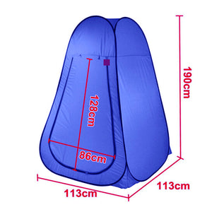 Pop-Up Camping Shower Toilet Tent | Outdoor Privacy Portable Change Room Shelter | Blue