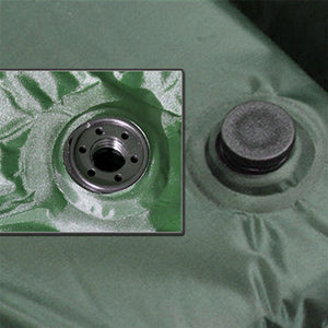 Double Self-Inflating Mattress | Airbed Camping Mat | Sleeping Pillow w/ Bag | Green