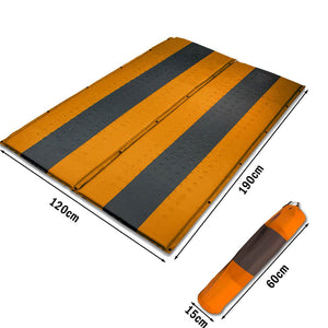 Double Self-Inflating Mattress | Sleeping Mat Air Bed | Joinable Camping Hiking | Orange
