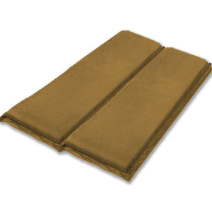Double Self-Inflating Mattress | Suede Sleeping Mat Air Bed | Joinable Camping | Beige
