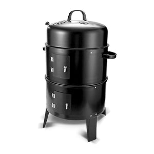 NEW 3-in-1 Portable Charcoal Vertical Smoker | BBQ Roaster Grill | Steel Water Steamer