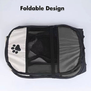 8-Panel Pet Playpen | Dog Puppy Cat Crate | Portable Tent Kennel | Large | Grey