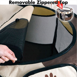 8-Panel Pet Playpen | Dog Puppy Cat Crate | Portable Tent Kennel | Extra Large | Brown