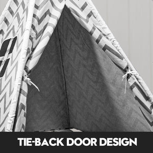 Giant Cotton Canvas Kids Teepee | Wigwam Pretend Play Tent | Indoor Outdoor Party | Black