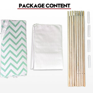 Giant Cotton Canvas Kids Teepee | Wigwam Pretend Play Tent | Indoor Outdoor Party | Green