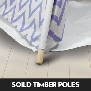 Giant Cotton Canvas Kids Teepee | Wigwam Pretend Play Tent | Indoor Outdoor Party | Navy