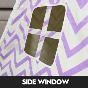 Giant Cotton Canvas Kids Teepee | Wigwam Pretend Play Tent | Indoor Outdoor Party | Purple