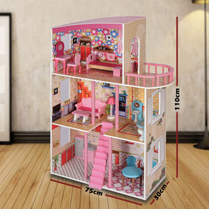 Large Wooden Girls Doll House - 3 Level