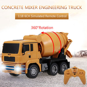 Huina 1/18 RC Engineering Concrete Mixer Truck | Cement Mixer Toy | Remote Control