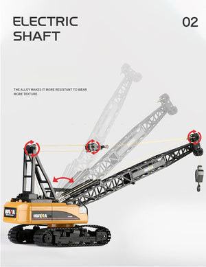 Huina 1:14 RC Crane Excavator | Construction Tower Truck Toy | Kids Boys Gift