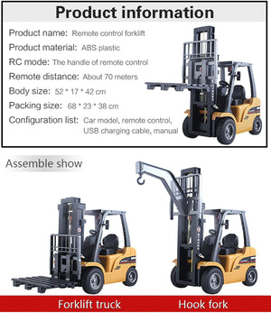 Huina 1/10 RC Forklift | Industrial Construction Toy | Engineering Vehicle Trailer