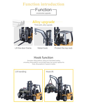 Huina 1/10 RC Forklift | Industrial Construction Toy | Engineering Vehicle Trailer