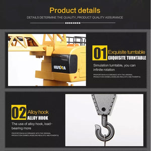 HUINA 1/14 RC Alloy Tower Crane | Engineering Construction Vehicle Toy
