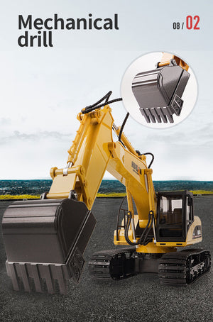 HUINA 1/14 RC Alloy Excavator | 15CH Construction Engineering Toy