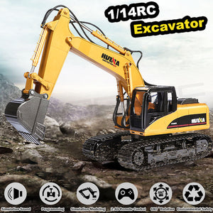 HUINA 1/14 RC Alloy Excavator | 15CH Construction Engineering Toy