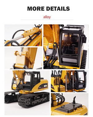 HUINA 1/14 RC Alloy Excavator | 15CH Construction Engineering Toy
