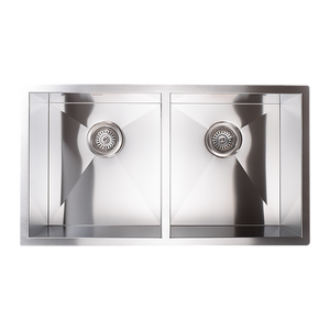 820x457mm Handmade Stainless Steel Undermount / Topmount Kitchen Laundry Sink with Waste