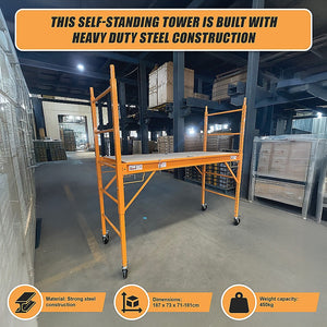 Mobile Safety Scaffold Ladder Tool | Heavy Duty 450KG Load Capacity
