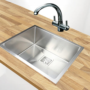 550x455mm Handmade 1.5mm Stainless Steel Undermount / Topmount Kitchen Sink | Square Waste