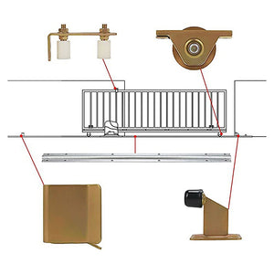 Sliding Gate Hardware Accessories Kit | 6m Track | Wheels | Stopper | Roller Guide