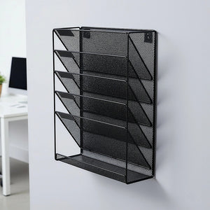 Wall Mount 6 Pocket Hanging File Sorter Organizer Folder Holder Rack Storage