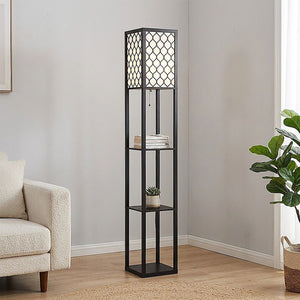 Shelf Floor Lamp - Shade Diffused Light Source with Open-Box Shelves