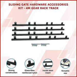 Sliding Gate Hardware Accessories Kit | 4m Gear Rack Track
