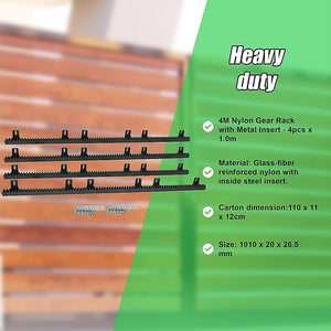 Sliding Gate Hardware Accessories Kit | 4m Gear Rack Track