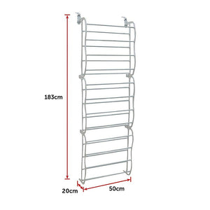 36 Pair Shoe Holder Organiser | Over The Door Hanging Shelf Rack | Storage Hook