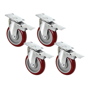 Heavy Duty Swivel Castor Wheels | 4 x 5" | 400KG Load | Trolley Furniture Caster | All Brake