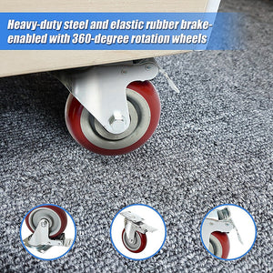 Heavy Duty Swivel Castor Wheels | 4 x 5" | 400KG Load | Trolley Furniture Caster | All Brake