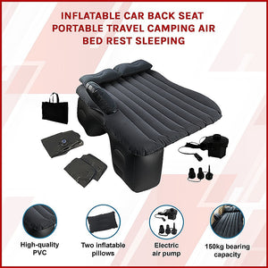 Inflatable Car Back Seat Mattress | Portable Travel Camping Air Bed Sleeping Pad