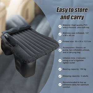 Inflatable Car Back Seat Mattress | Portable Travel Camping Air Bed Sleeping Pad