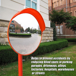 Round Convex Mirror | 60cm | Blind Spot Traffic Driveway Safety | Wide Angle