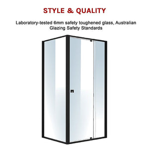 Semi Frameless Shower Screen (98~106)x 195cm & (77~80)x 195cm Side AS/NZS Glass