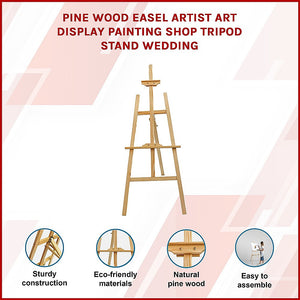 Pine Wood Easel | Artist Art Display | Painting Shop Tripod Stand | Wedding