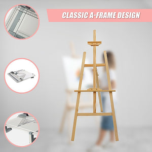 Pine Wood Easel | Artist Art Display | Painting Shop Tripod Stand | Wedding