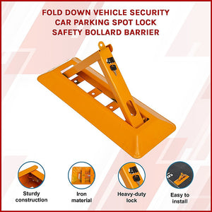 Fold Down Parking Spot Lock | Vehicle Security Safety Bollard Barrier