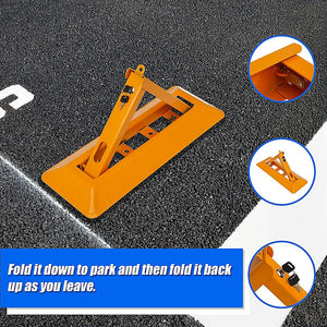 Fold Down Parking Spot Lock | Vehicle Security Safety Bollard Barrier
