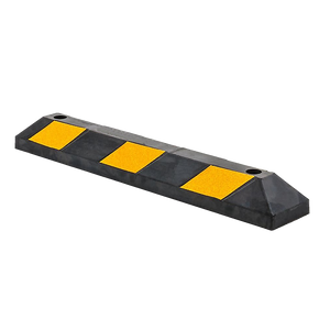 Heavy Duty Rubber Curb Parking Guide | 90cm | Reflective Yellow Wheel Stopper